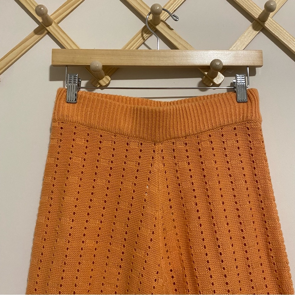 NWT By Together Anthropologie Orange Knit Flare Pants size Medium - Picture 3 of 9
